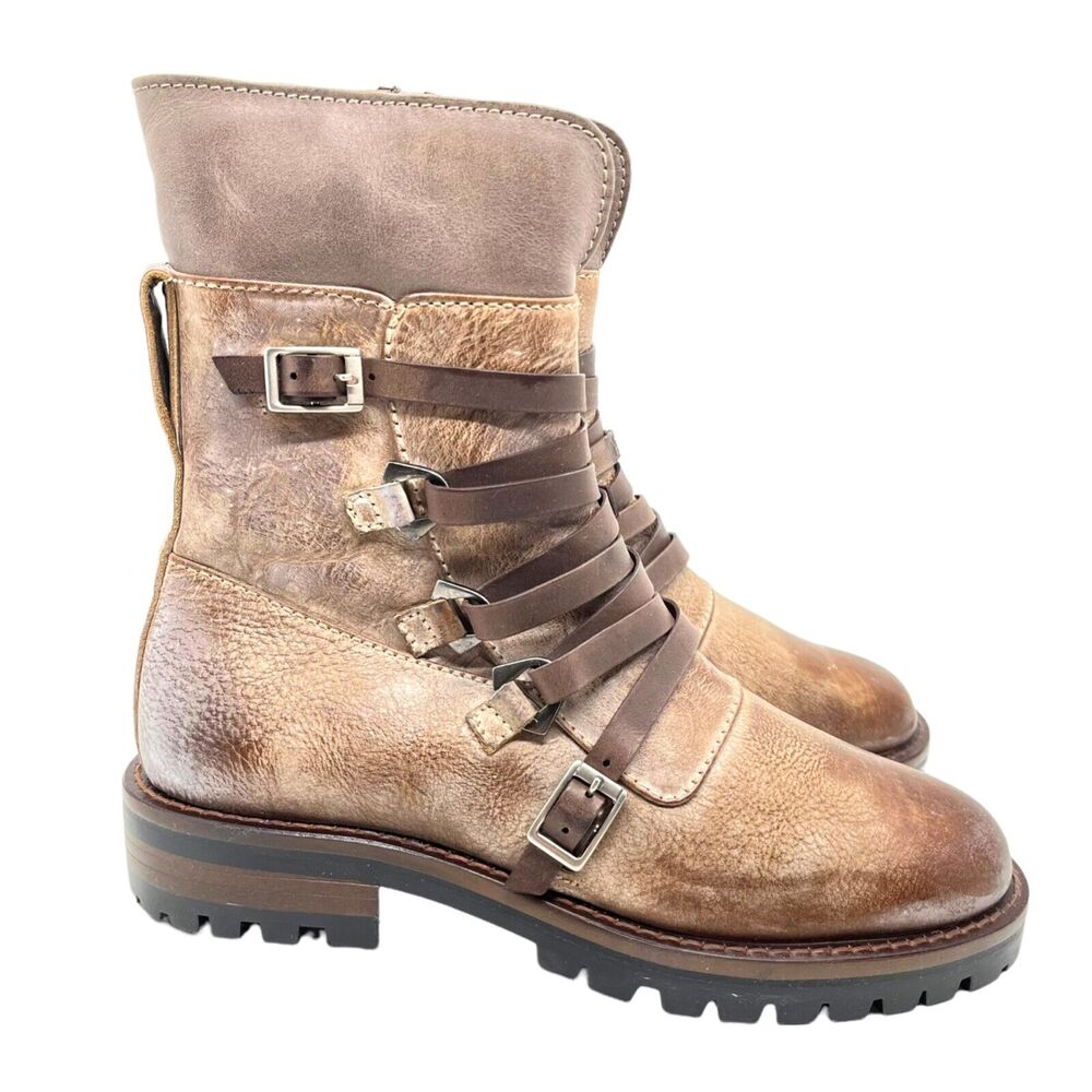 Corral Steampunk Western Boots Brown Distressed Leather Strappy Women’s Size 6